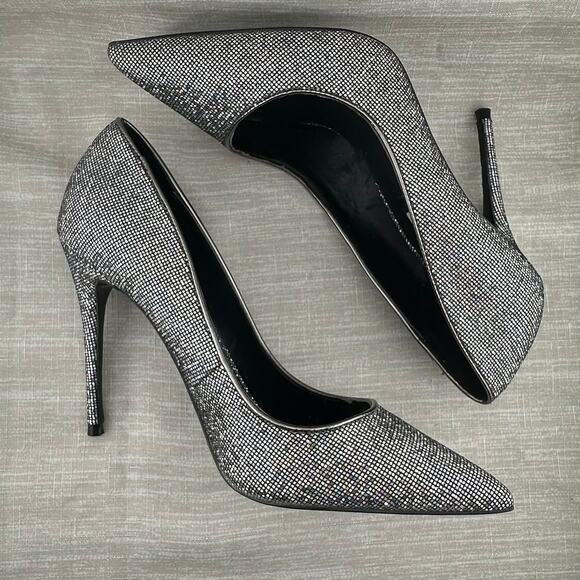 Steve Madden Women Black Pewter Rhinestone Daisie Most Pumps 8.5 - Picture 5 of 10